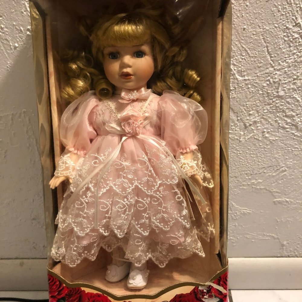 Lke New Collector's Choice Genuine Fine Bisque Porcelain Doll
